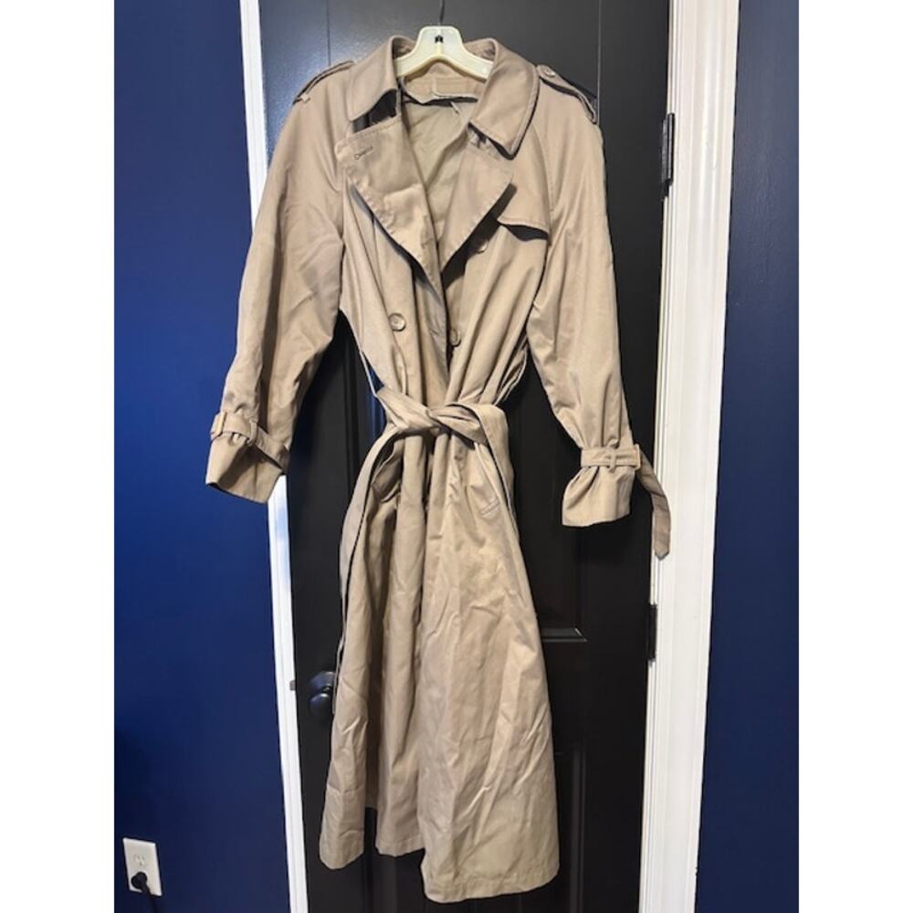 London Fog  Trench Coat Size 14 Brown Belted  Rain Coat - Picture 2 of 3